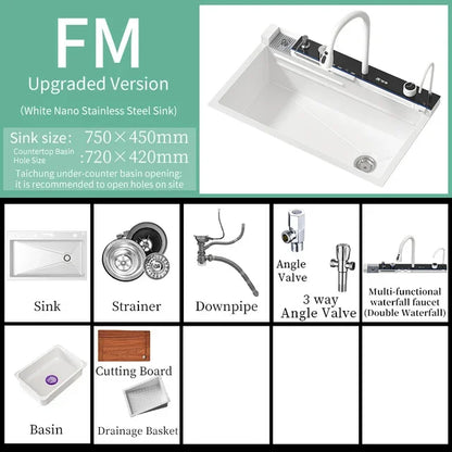 Stainless Steel Smart Digital Display Kitchen Sink