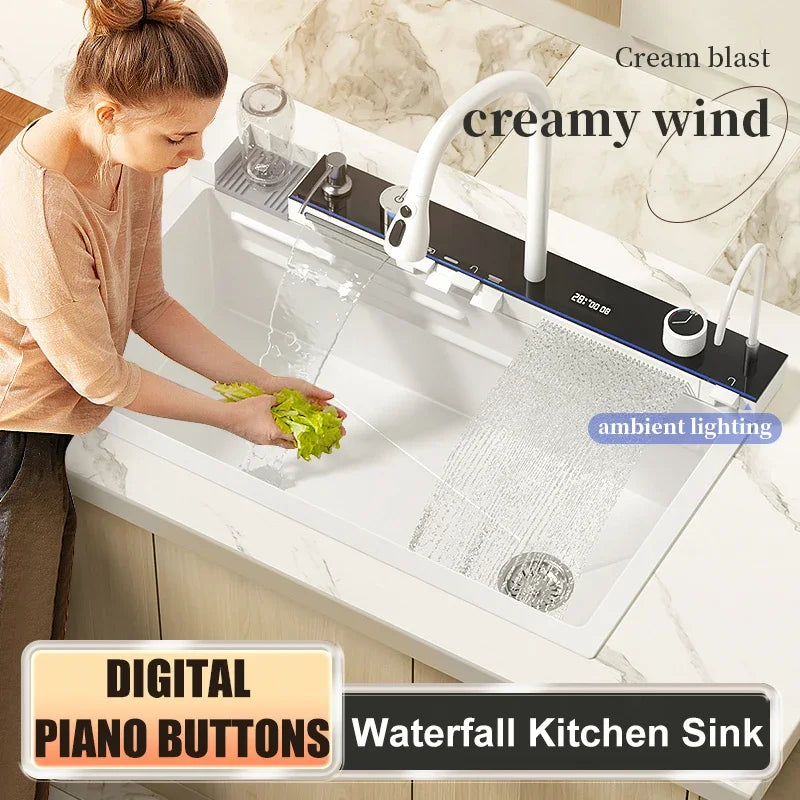 Stainless Steel Smart Digital Display Kitchen Sink