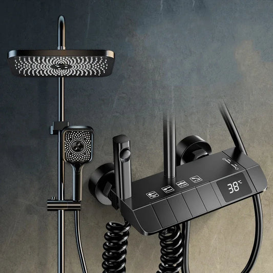 Bathroom Shower Faucet Set with Digital Display