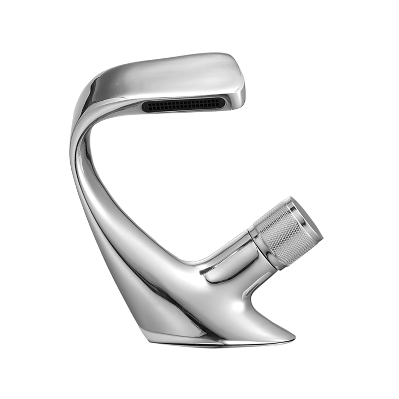 Twist handle bathroom sink faucet