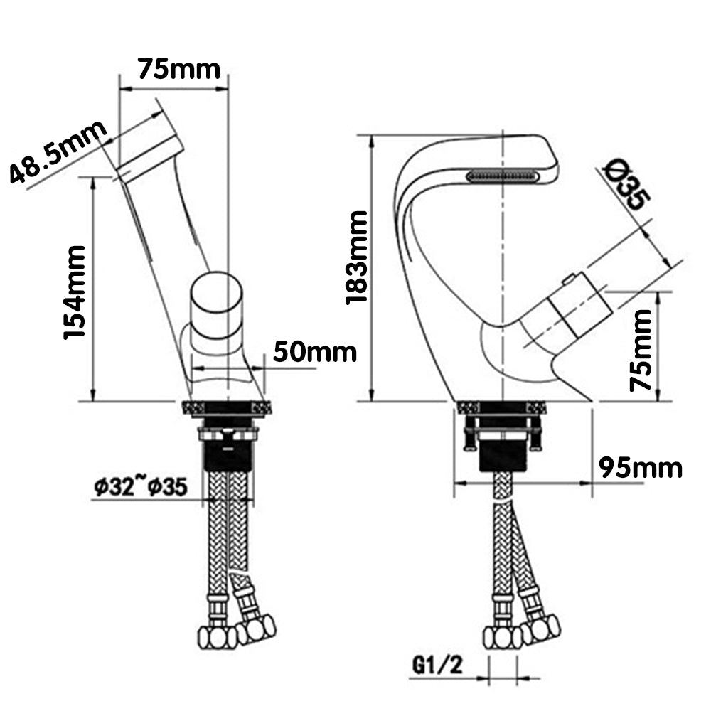 Twist handle bathroom sink faucet