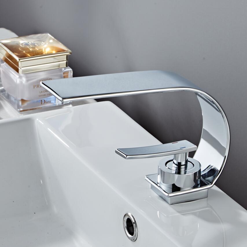 Curve Single Handle Bathroom Sink Faucet - Moon