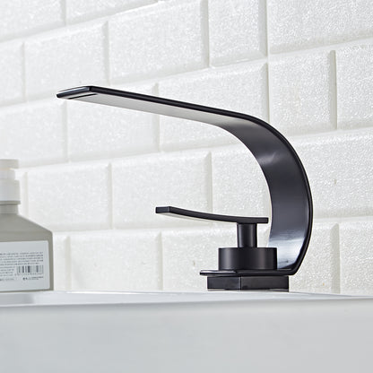 Curve Single Handle Bathroom Sink Faucet - Moon