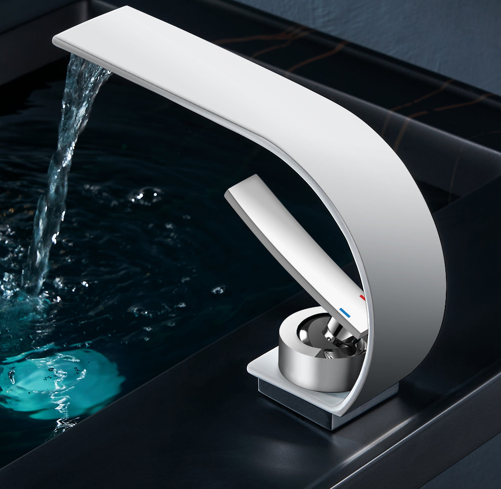 Curve Single Handle Bathroom Sink Faucet - Moon